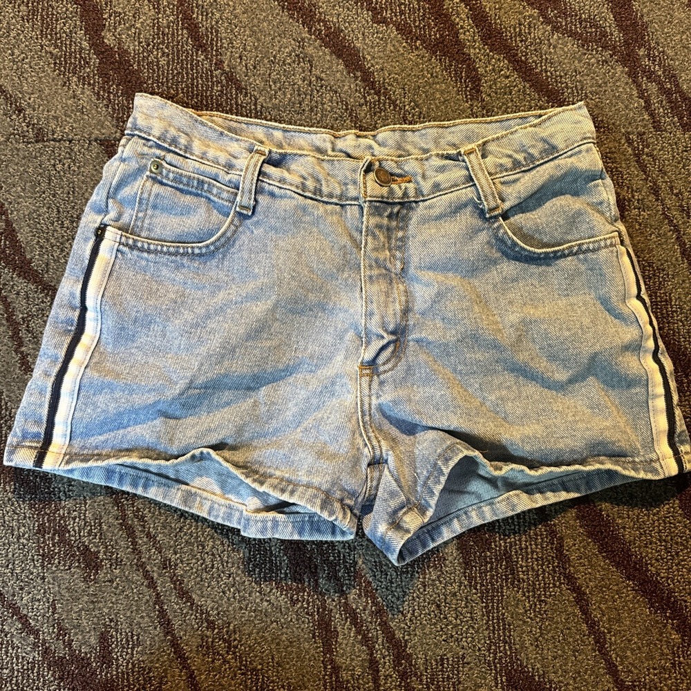 Vintage Liquid X Jeans Denim Shorts Womens Embroidered 28" Waist Y2K Striped
